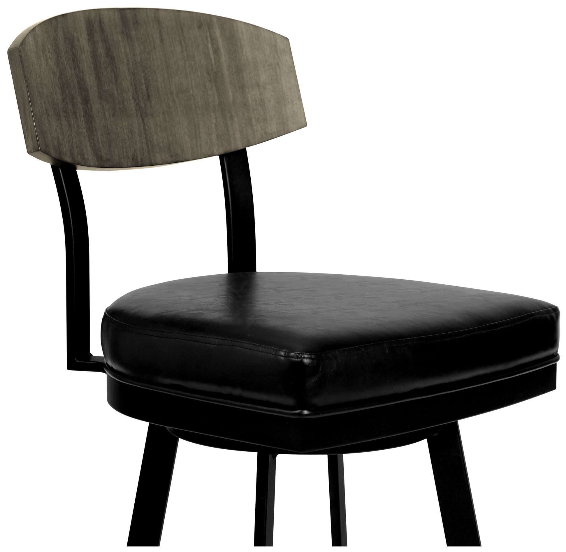 Image 3 Frisco 30 in. Barstool in Black Faux Leather and Matte Black Finish more views