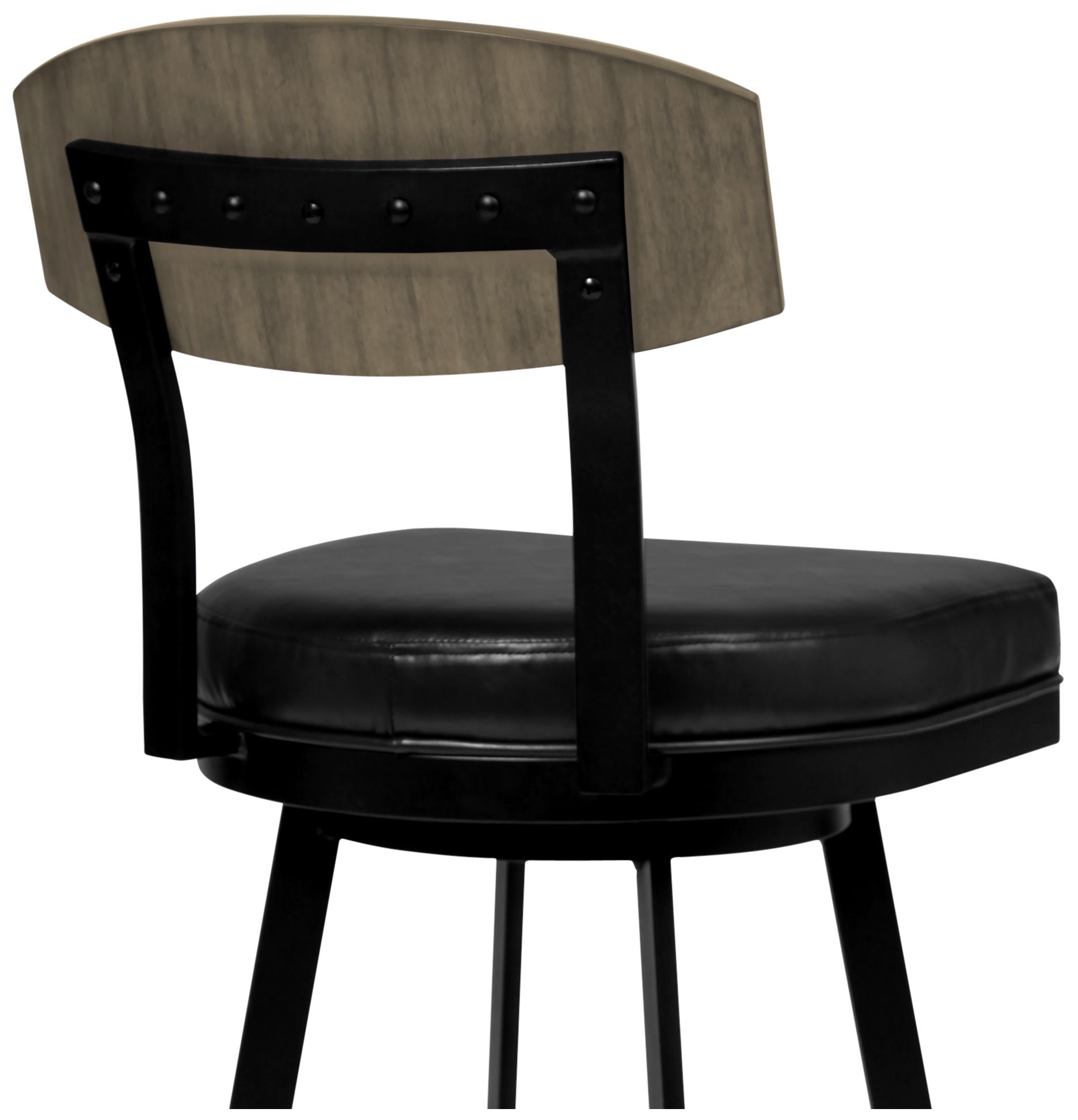 Image 4 Frisco 30 in. Barstool in Black Faux Leather and Matte Black Finish more views