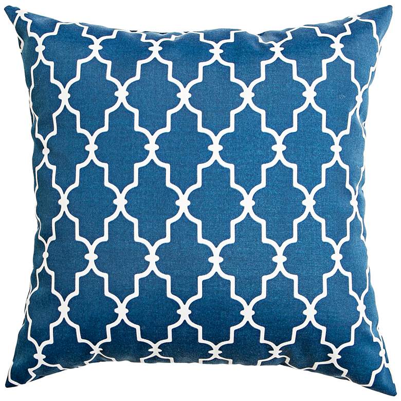 Image 1 Frisco Navy Geometric 18 inch Square Indoor-Outdoor Pillow