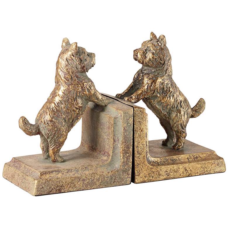 Image 2 Frisky Dogs 6 1/2" High Scottish Terrier Bookends Set more views