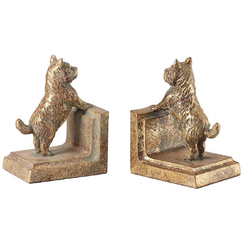 Image 3 Frisky Dogs 6 1/2" High Scottish Terrier Bookends Set more views