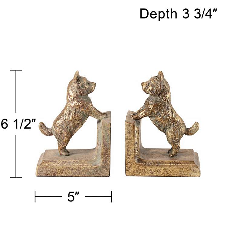 Image 4 Frisky Dogs 6 1/2" High Scottish Terrier Bookends Set more views