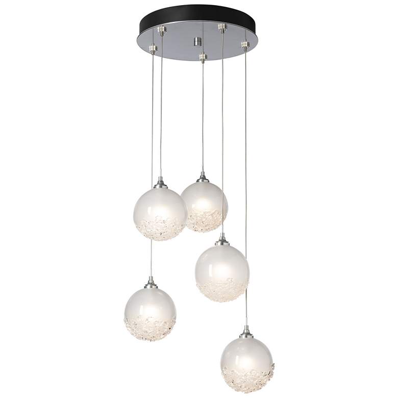Image 1 Fritz 15.4 inch Wide 5-Light Sterling Globe Pendant With Frosted Glass