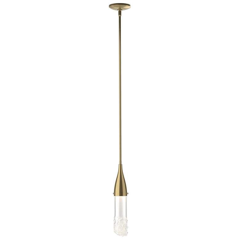 Image 1 Fritz 3.3 inch Wide Modern Brass Mini-Pendant With Clear Glass Shade