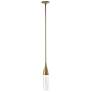 Fritz 3.3" Wide Modern Brass Mini-Pendant With Clear Glass Shade