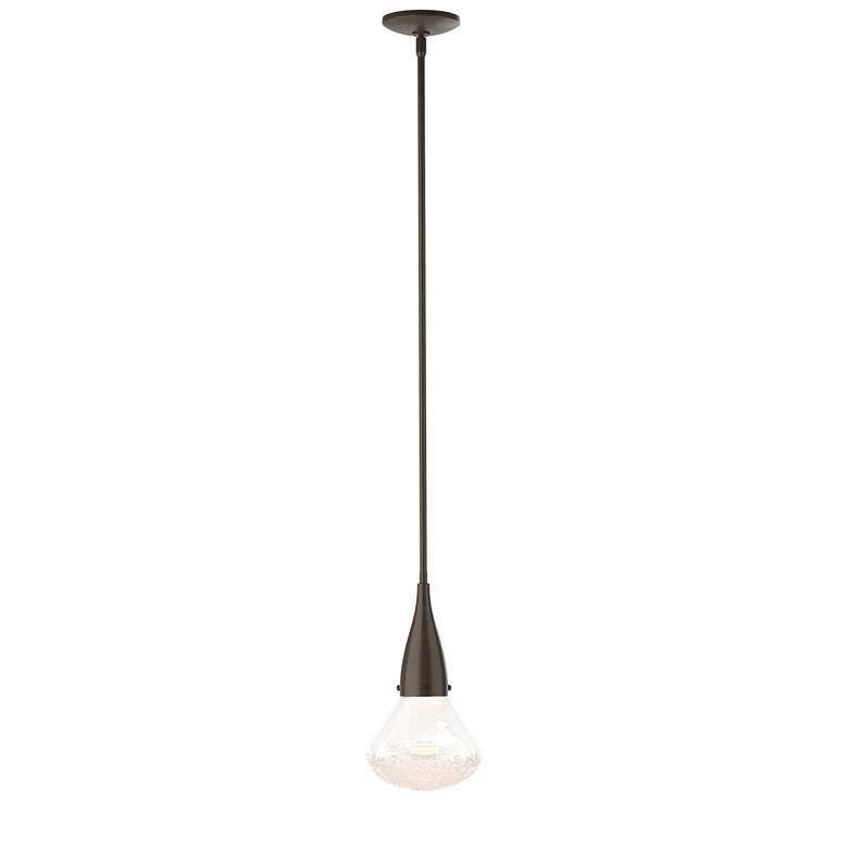Image 1 Fritz 8.3" Wide Large Bronze Pendant With Clear Glass Shade