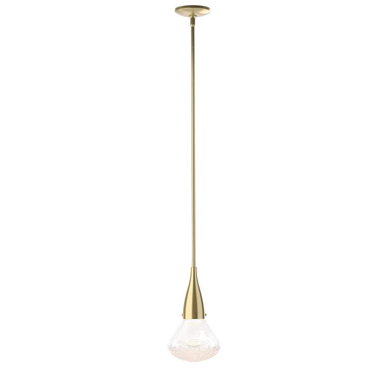 Image 1 Fritz 8.3" Wide Large Modern Brass Pendant With Clear Glass Shade