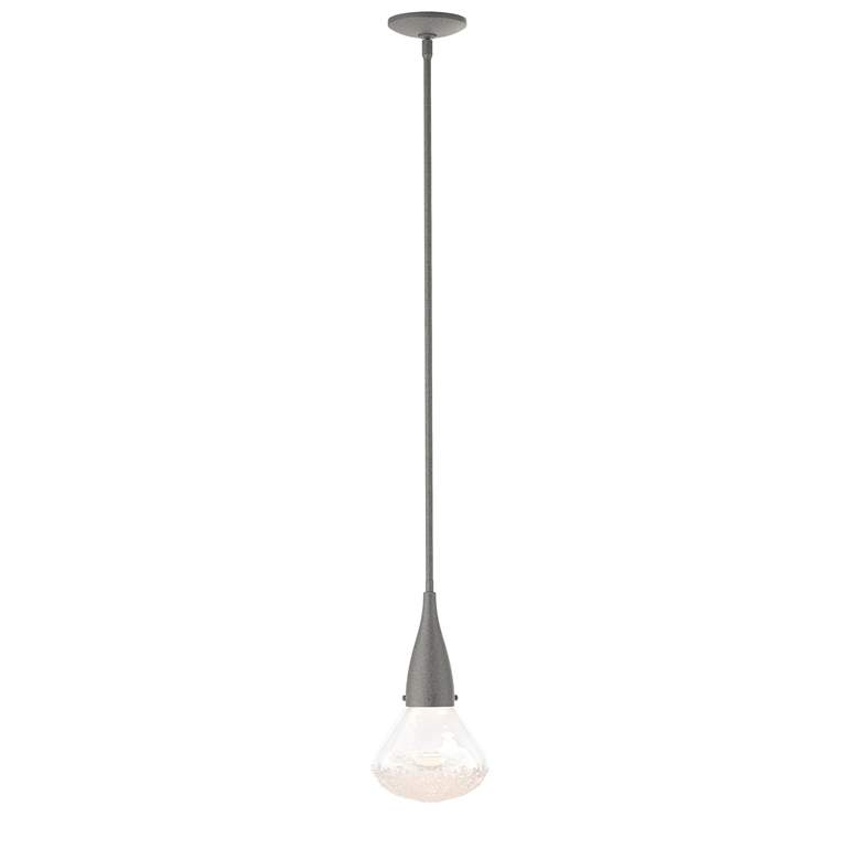 Image 1 Fritz 8.3" Wide Large Natural Iron Pendant With Clear Glass Shade