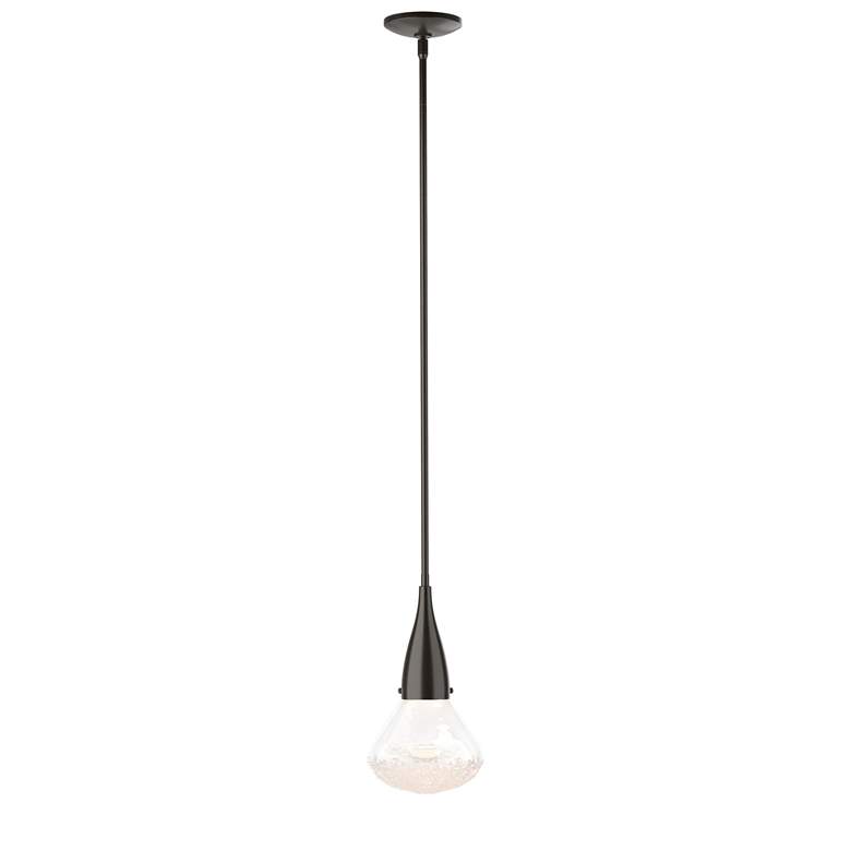 Image 1 Fritz 8.3" Wide Large Oil Rubbed Bronze Pendant With Clear Glass Shade