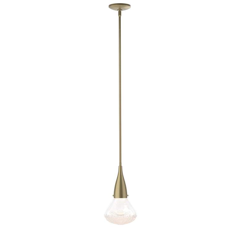 Image 1 Fritz 8.3 inch Wide Large Soft Gold Pendant With Clear Glass Shade