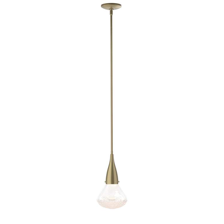 Image 1 Fritz 8.3" Wide Large Soft Gold Pendant With Clear Glass Shade