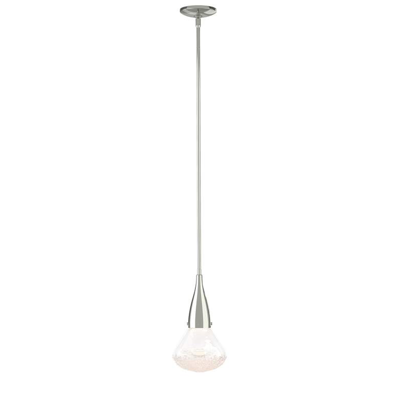 Image 1 Fritz 8.3" Wide Large Sterling Pendant With Clear Glass Shade