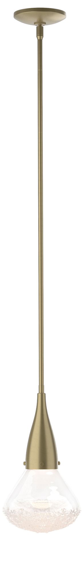 Fritz 8.3"W Large Soft Gold Pendant With Clear Glass Shade Made to Order