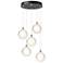 Fritz Globe 15.4" Wide 5-Light Black Long Pendant With Frosted Glass S