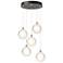 Fritz Globe 15.4" Wide 5-Light Bronze Long Pendant With Frosted Glass