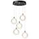 Fritz Globe 15.4" Wide 5-Light Ink Standard Pendant w/ Frosted Glass S