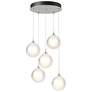 Fritz Globe 15.4" Wide 5-Light Sterling Long Pendant w/ Frosted Glass