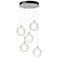Fritz Globe 15.4" Wide 5-Light Sterling Long Pendant w/ Frosted Glass