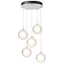 Fritz Globe 15.4" Wide 5-Light White Long Pendant With Frosted Glass S