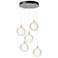 Fritz Globe 15.4"W 5-Light Platinum Standard Pendant w/ Frosted Shade