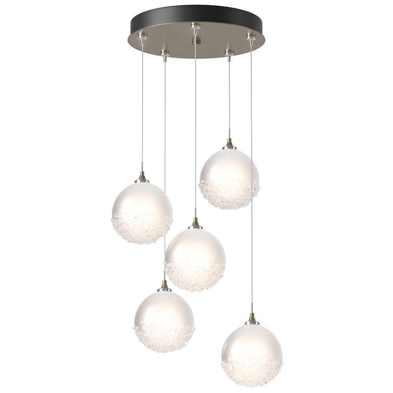 Image 1 Fritz Globe 15.4 inchW 5-Light Soft Gold Standard Pendant w/ Frosted Shade