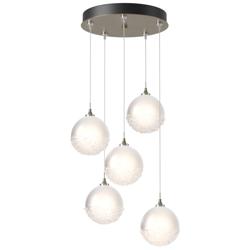 Fritz Globe 15.4&quot;W 5-Light Soft Gold Standard Pendant w/ Frosted Shade