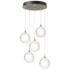 Fritz Globe 15.4"W 5-Light Soft Gold Standard Pendant w/ Frosted Shade