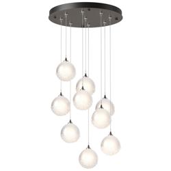 Fritz Globe 20.5&quot; Wide 9-Light Bronze Long Pendant With Frosted Glass