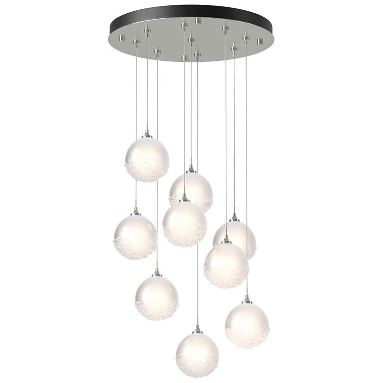 Image 1 Fritz Globe 20.5" Wide 9-Light Sterling Long Pendant w/ Frosted Glass