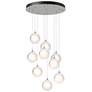 Fritz Globe 20.5" Wide 9-Light Sterling Long Pendant w/ Frosted Glass