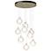 Fritz Globe 20.5"W 9-Light Modern Brass Standard Pendant w/ Frosted Sh