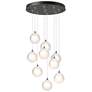 Fritz Globe 20.5"W 9-Light Natural Iron Long Pendant w/ Frosted Glass 