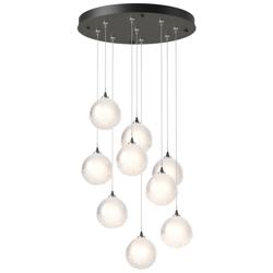 Fritz Globe 20.5&quot;W 9-Light Natural Iron Standard Pendant w/ Frosted Sh