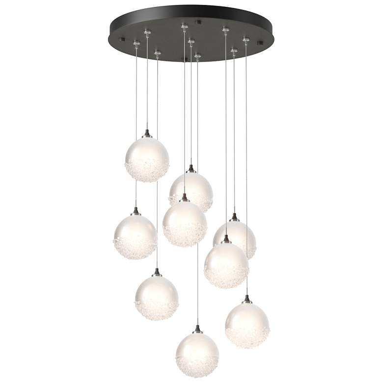 Image 1 Fritz Globe 20.5"W 9-Light Natural Iron Standard Pendant w/ Frosted Sh