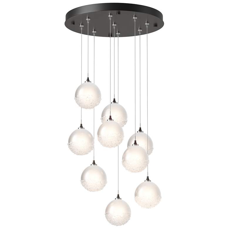 Image 1 Fritz Globe 20.5"W 9-Light Oil Rubbed Bronze Long Pendant w/ Frosted S