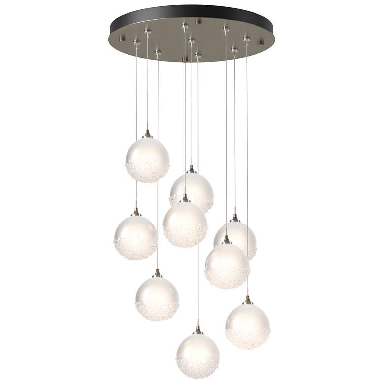Image 1 Fritz Globe 20.5 inchW 9-Light Soft Gold Standard Pendant w/ Frosted Shade