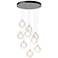 Fritz Globe 20.5"W 9-Light Vintage Platinum Long Pendant w/ Frosted Sh