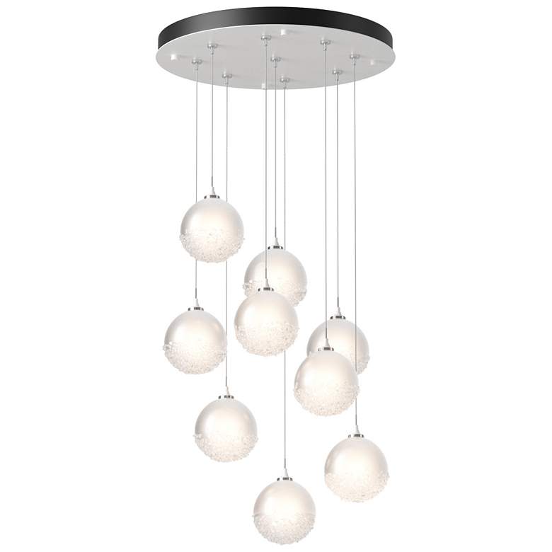 Image 1 Fritz Globe 20.5 inchW 9-Light White Standard Pendant w/ Frosted Glass Sha