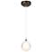 Fritz Globe 5.5"W 1-Light Bronze Standard Mini Pendant w/ Frosted Shad