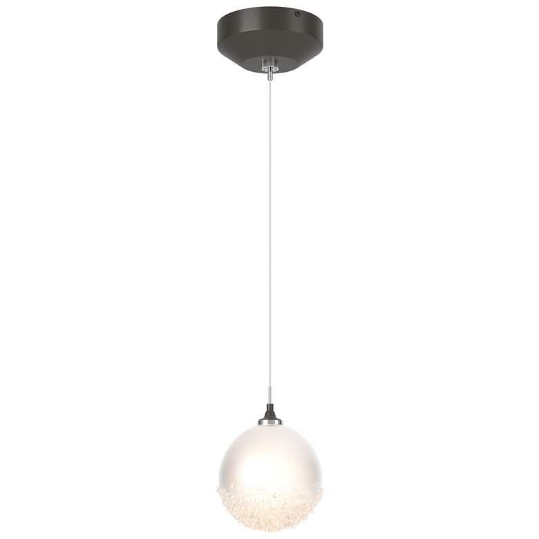 Image 1 Fritz Globe 5.5"W 1-Light Dark Smoke Standard Mini Pendant w/ Frosted