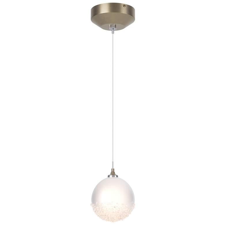Image 1 Fritz Globe 5.5"W 1-Light Soft Gold Standard Mini Pendant w/ Frosted S