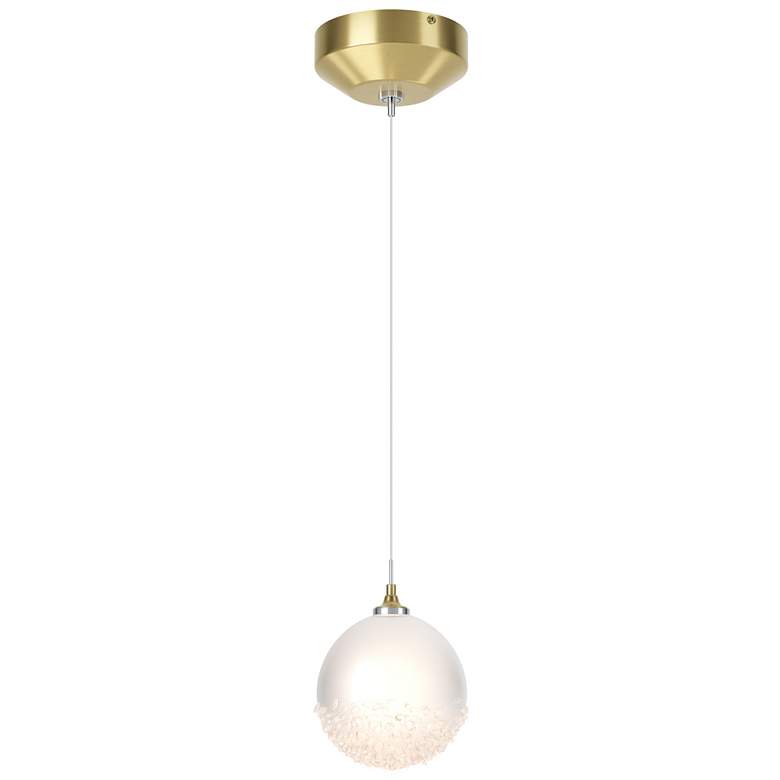 Image 1 Fritz Globe 5.5"W Modern Brass Standard Mini Pendant w/ Frosted Shade