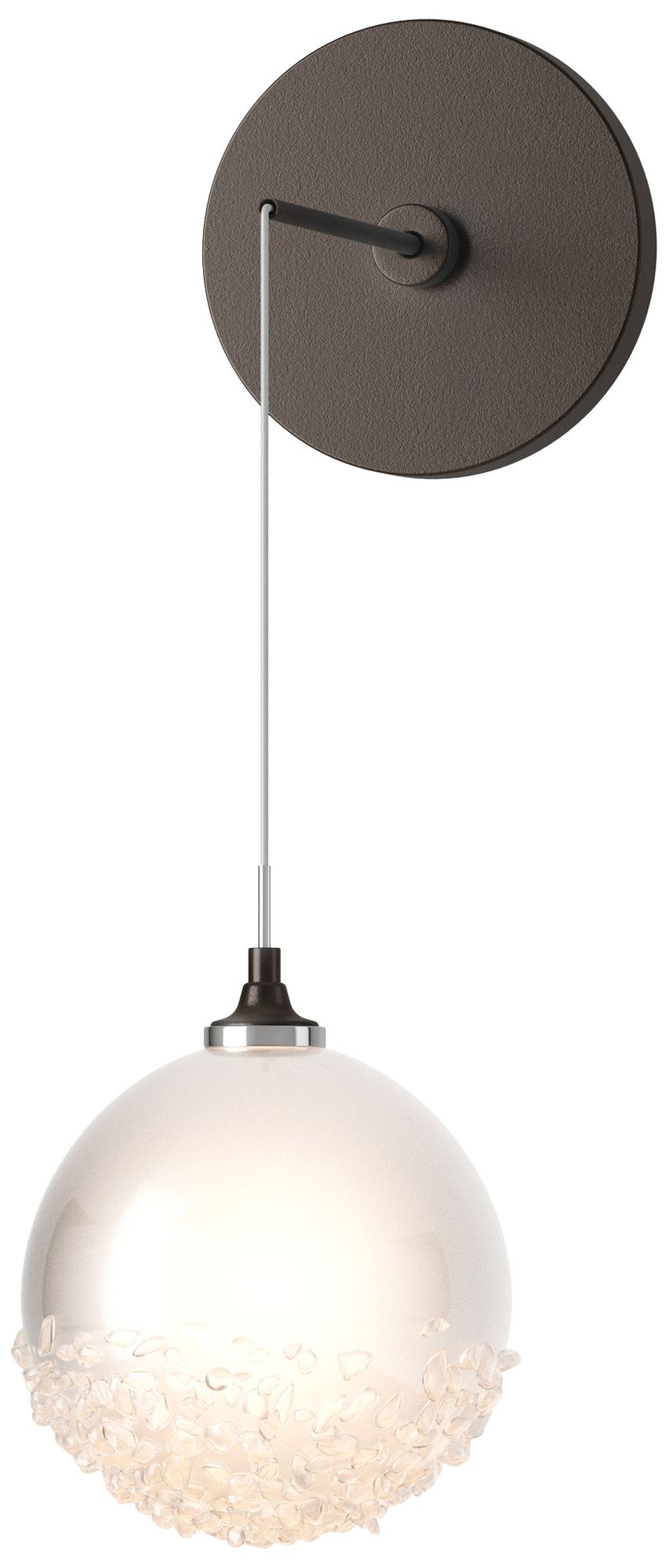 Fritz Globe 6.4"H Bronze Sconce w/Frosted Glass Shad Made to Order