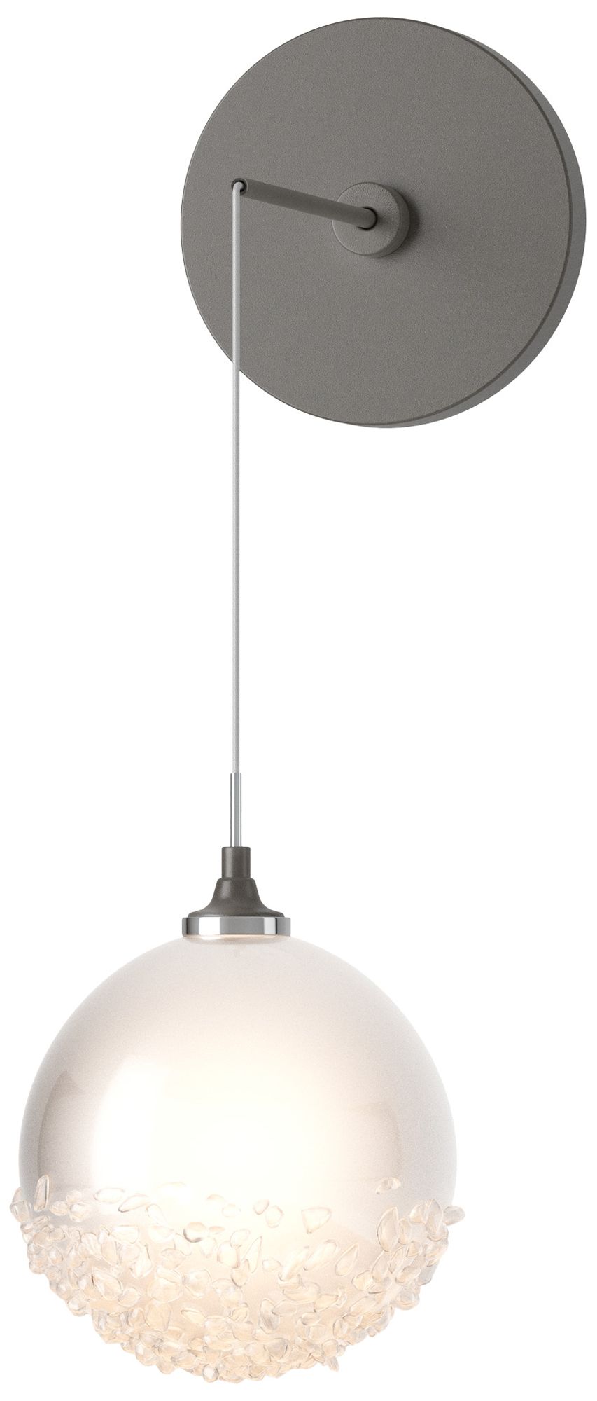 Fritz Globe 6.4"H Dark Smoke Sconce With Frosted Glass Shade Made to Order