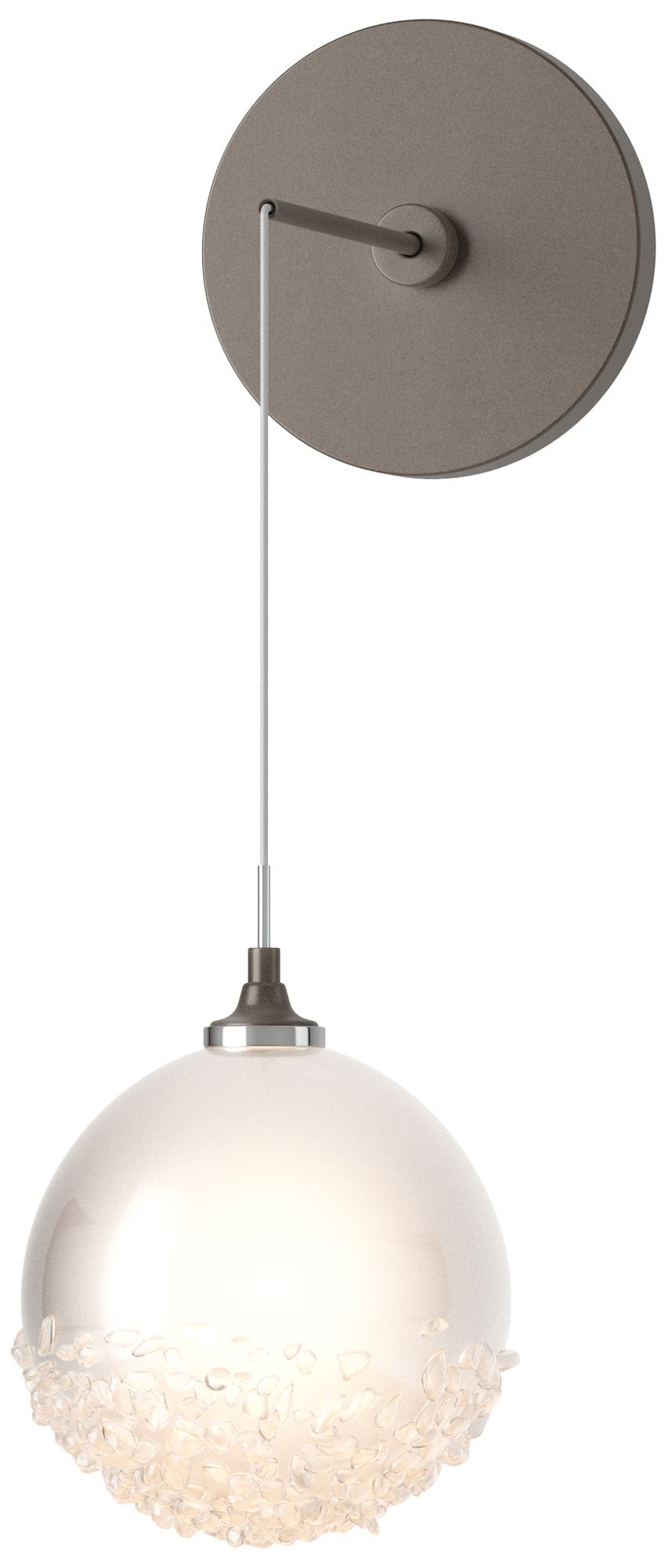 Fritz Globe 6.4" High Bronze Sconce With Frosted Glass Shade Made to Order
