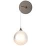 Fritz Globe 6.4" High Bronze Sconce With Frosted Glass Shade