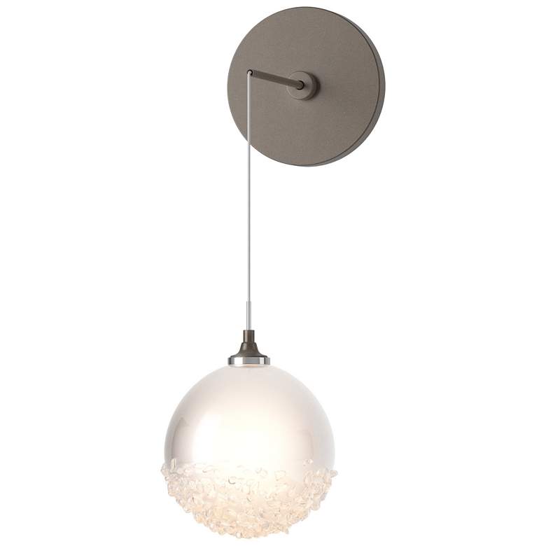 Image 1 Fritz Globe 6.4" High Bronze Sconce With Frosted Glass Shade