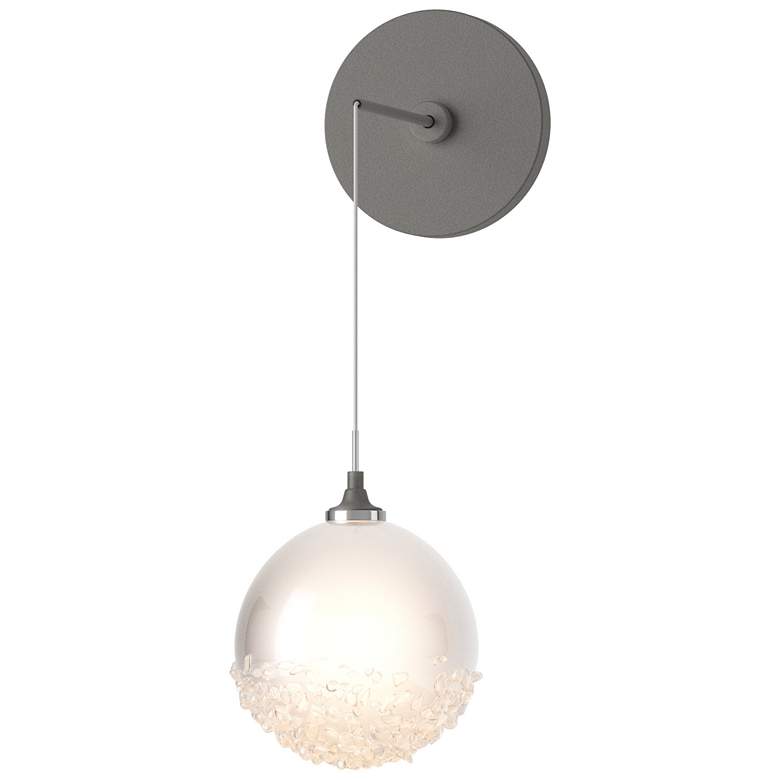 Image 1 Fritz Globe 6.4" High Natural Iron Sconce With Frosted Glass Shade