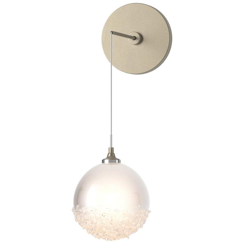 Image 1 Fritz Globe 6.4" High Soft Gold Sconce With Frosted Glass Shade