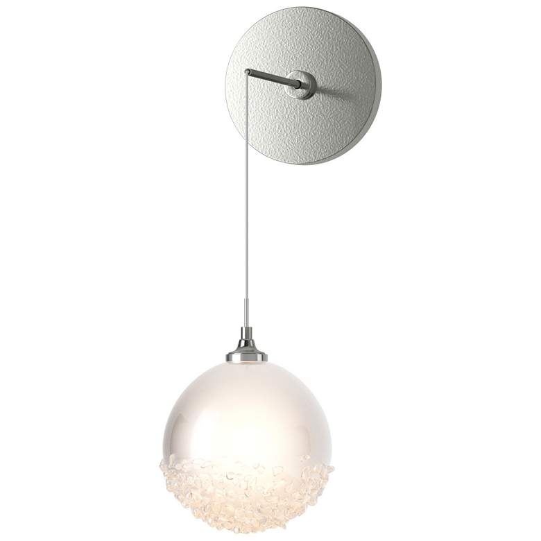 Image 1 Fritz Globe 6.4" High Sterling Sconce With Frosted Glass Shade